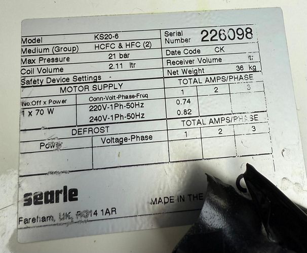 Searle Koelverdamper 2,2kW, KS20-6, R404A - 2de Hands winkelinventaris