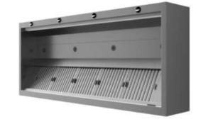 RVS Afzuigkap Extractor Inductie model, B300 x D130 x H50 cm, zonder motor