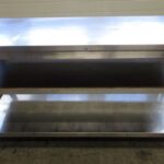 RVS Tafel, Werktafel met 2 schappen, B160 x D70 x H88cm